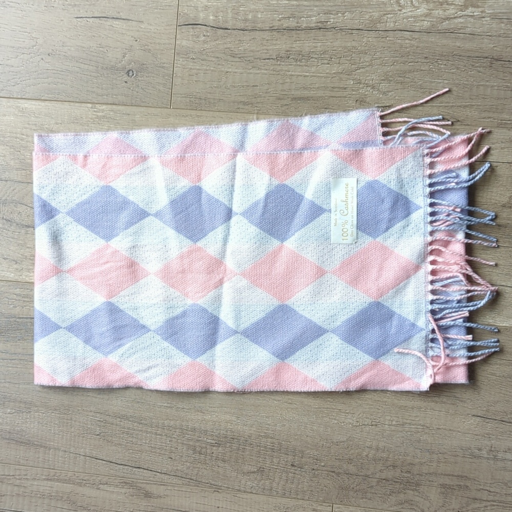 Pink and lilac cashmere scarf